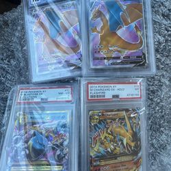 (4) graded charizard pokemon blastoise $100
