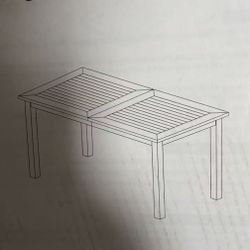 G-6~8-person outdoor dining table, imitation wood grain plastic, wear-resistant and waterproof (62L×29.5W)