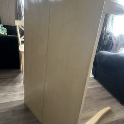 Tall Dinning Room Table With Built In Leaf And 2 Chairs