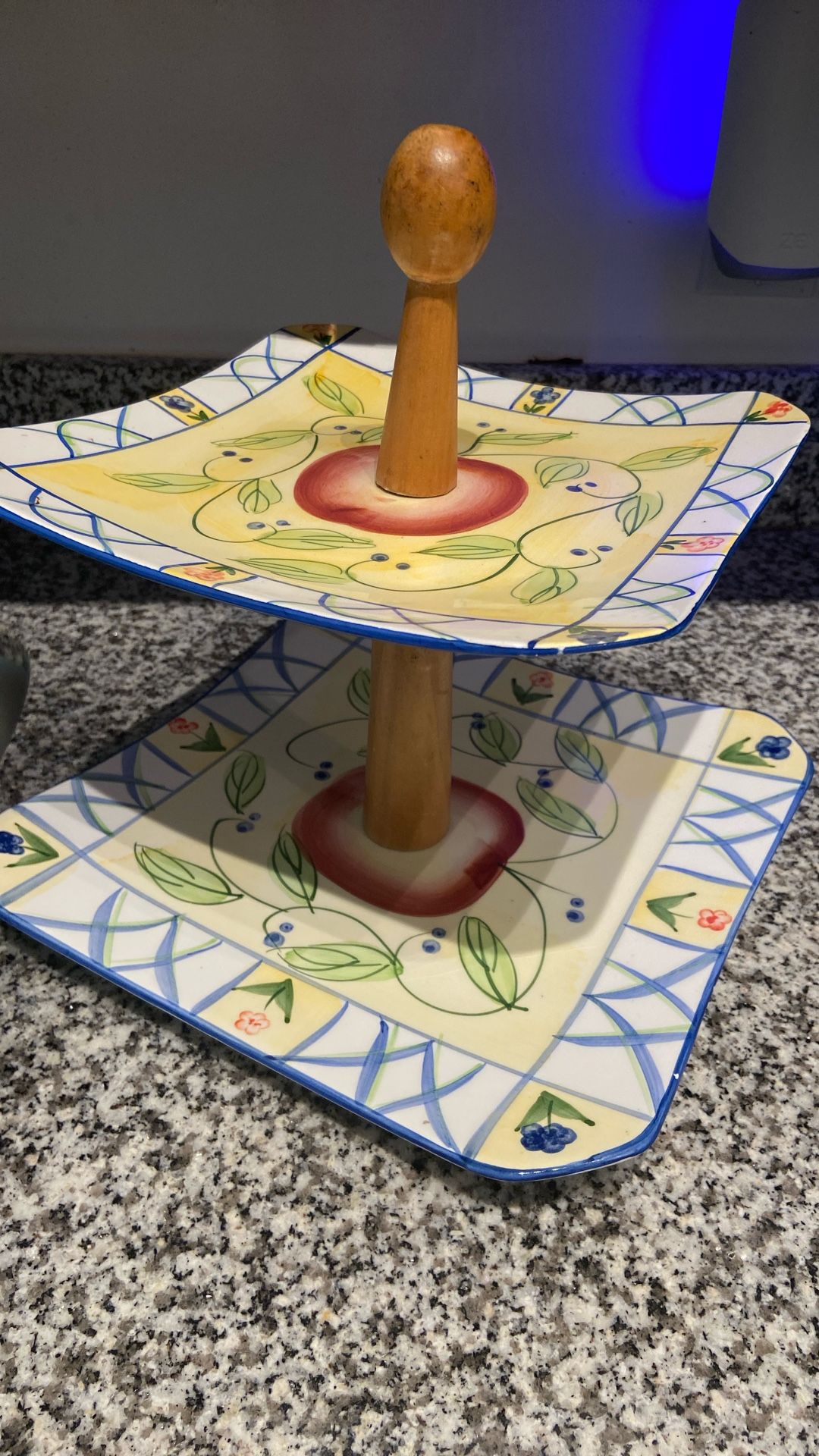 Beautiful Ceramic 2 Tier Fruit & Vegetable Rack