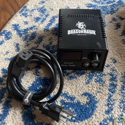 Dragonhawk Tattoo Power Supply With Cords+ Free Peddle
