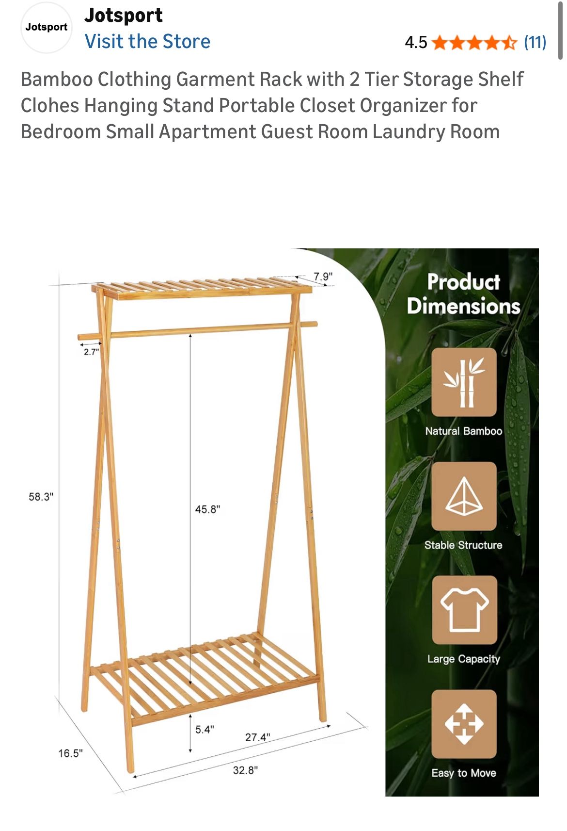 Wooden Clothing Rack