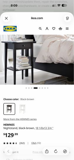 IKEA HEMNES Nightstands Black-Brown