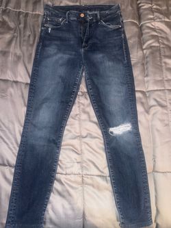 Mother Distressed high waisted looker ankle fray size 25