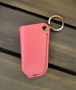 Leather Sleeve Lip Balm Keychain