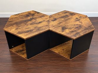 2 Hexagon Open-Shelf Side Table