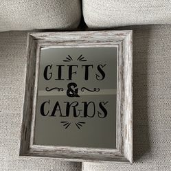 Mirrored Gifts And Cards Sign Like Brand New