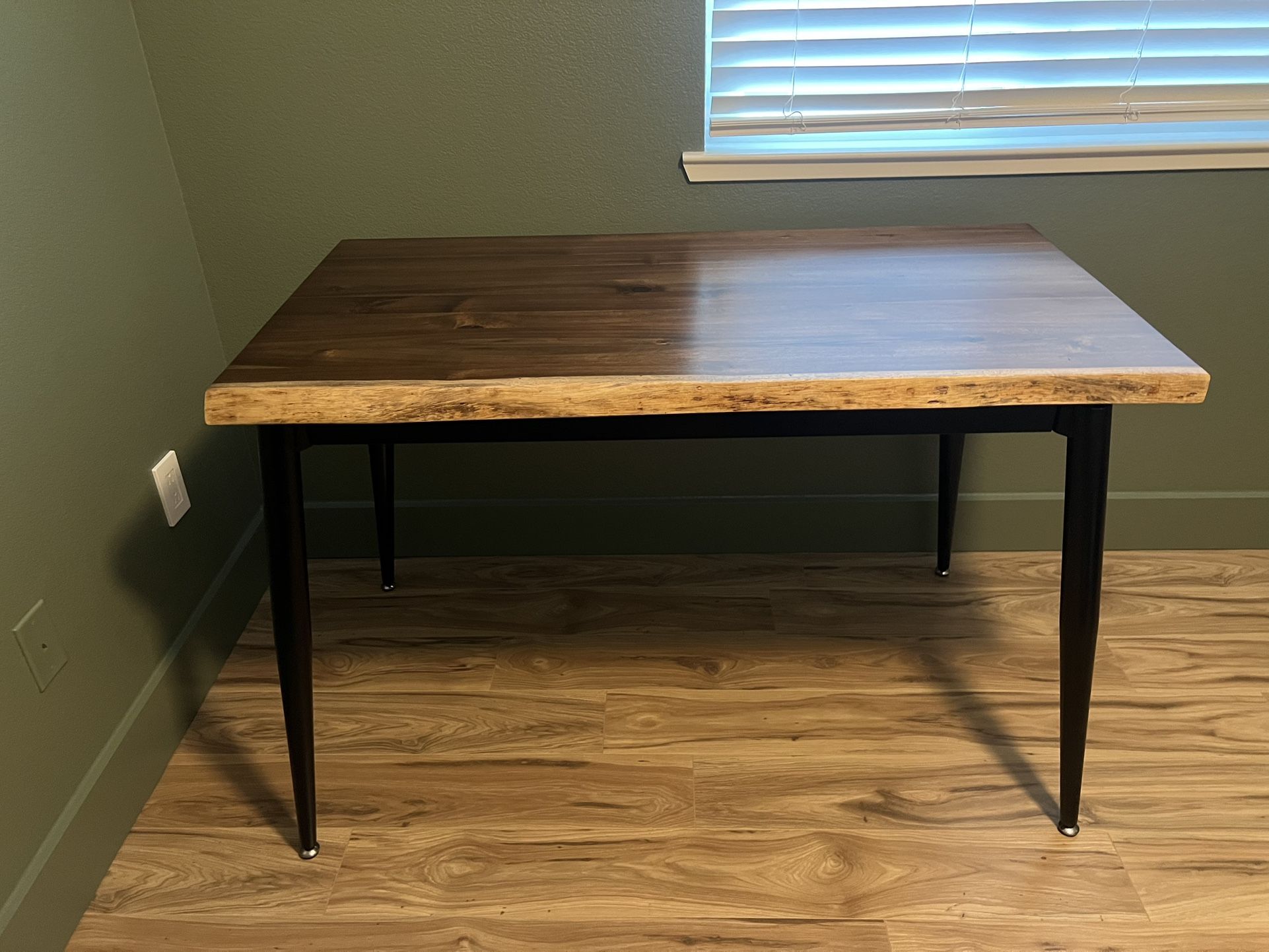 Butcher Block Desk With Mid-Century Modern Style Legs