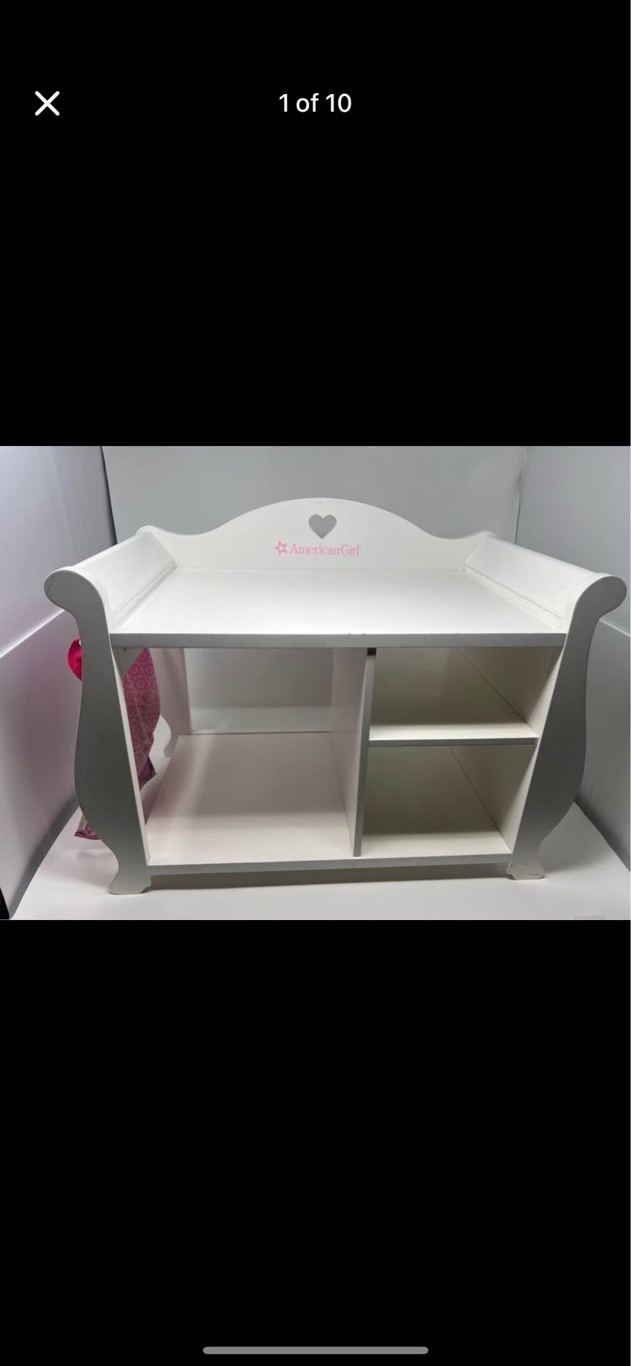 American girl Bitty baby pretend changing table