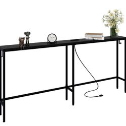 71” Long Console Table With Electric Plugs, New