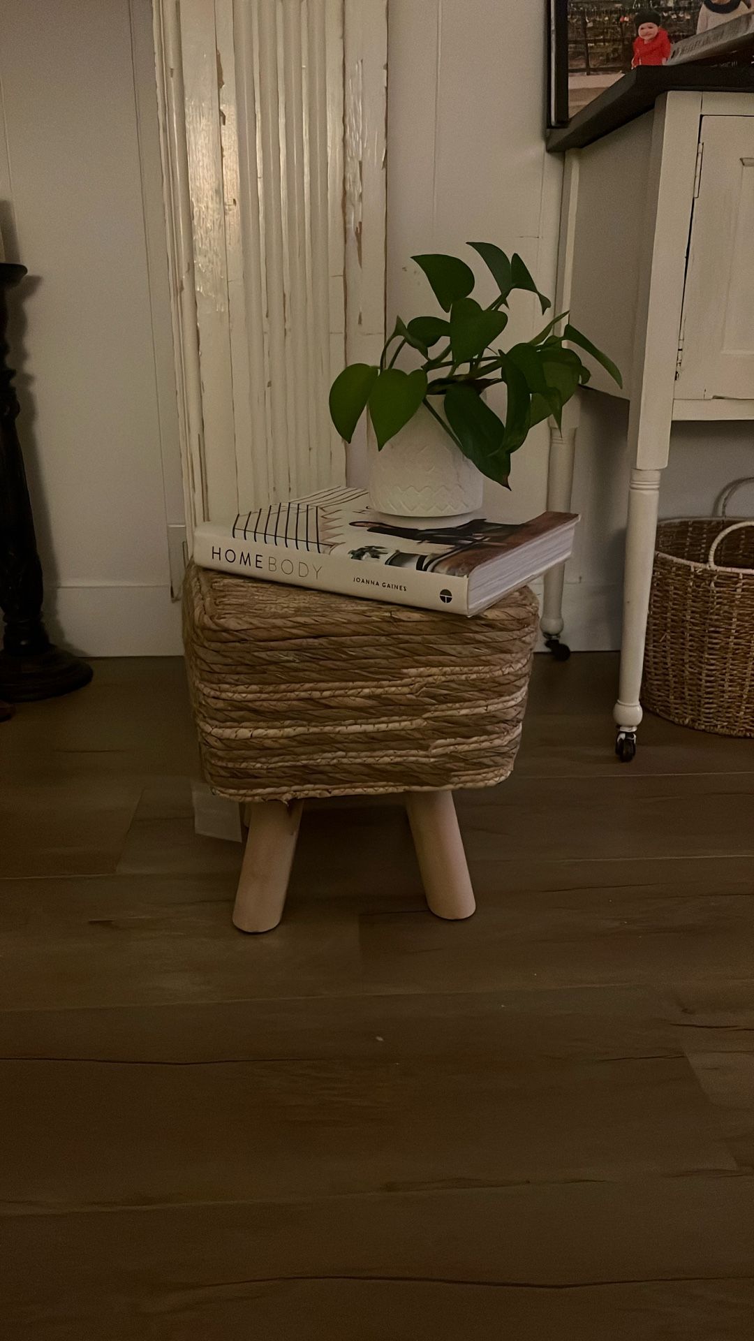 Small Wicker Stool/plant Stand