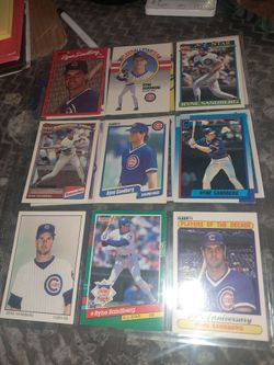 Ryne Sandberg Baseball Card Lot – 9 Cards