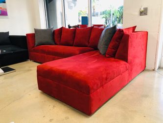 New Modern Red Sectional Sofa Couch