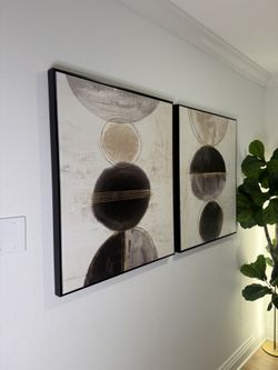 Set of 2 Modern Abstract Wall Art – Neutral Luxe Vibe