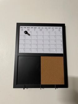 Wall Organizer with Whiteboard, Chalkboard, and Cork Board