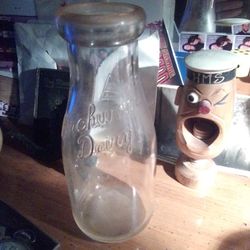 Antique Burch Wood Dairy One Pint Bottle.