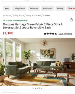 Marques heritage green sofa & loveseat!