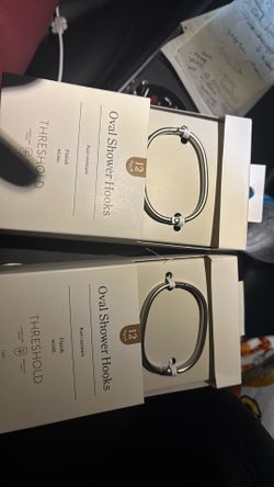 oval brushed nickel shower hooks new
