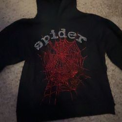 Rhinestone og Spider Hoodie