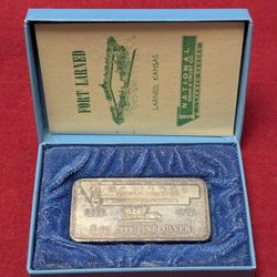 Silver .999 Bar ~ Fort Larned National Bank 3ozs. ~ Vintage Rare 1969