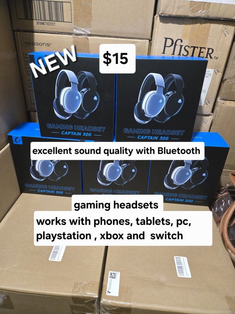 New Gaming Headsets With Bluetooth Work With Phones ,tablets, Pc , Playstation And More 