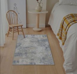 Blue 2 ft. x 3 ft. Modern Abstract Area Rug