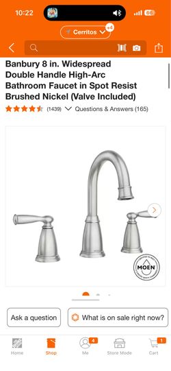 MOEN Banbury 8 in. Widespread Double Handle High-Arc Bathroom Faucet in Spot Resist Brushed Nickel (Valve Included)