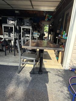 Commercial Solid Restaurant Table with Chairs
