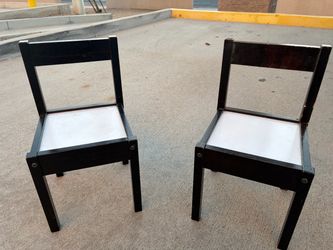 Set of 2 Small Wooden Kids Chairs
