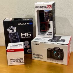 All-in-One Content Creator Kit | Canon 80D + Lens + Zoom H6 + RØDE Mic