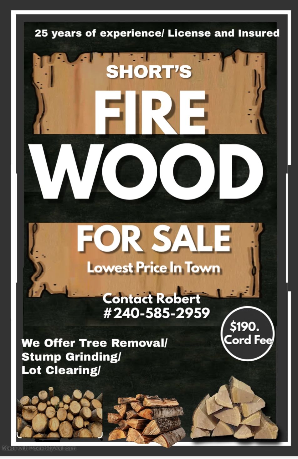 Firewood Sales. $190 a Cord