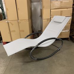 (New) $45 Outdoor Zero Gravity Rocking Chair for Patio Pool Garden All-Weather with Pillow 