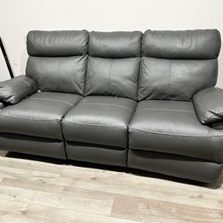 New Leather Couch Sofa Recliner Reclining Electric 