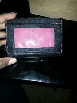 Pink and black wallet