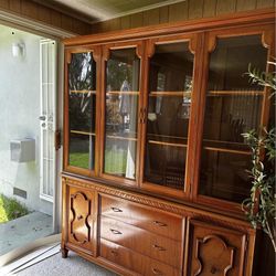 Vintage Solid Wood China Cabinet