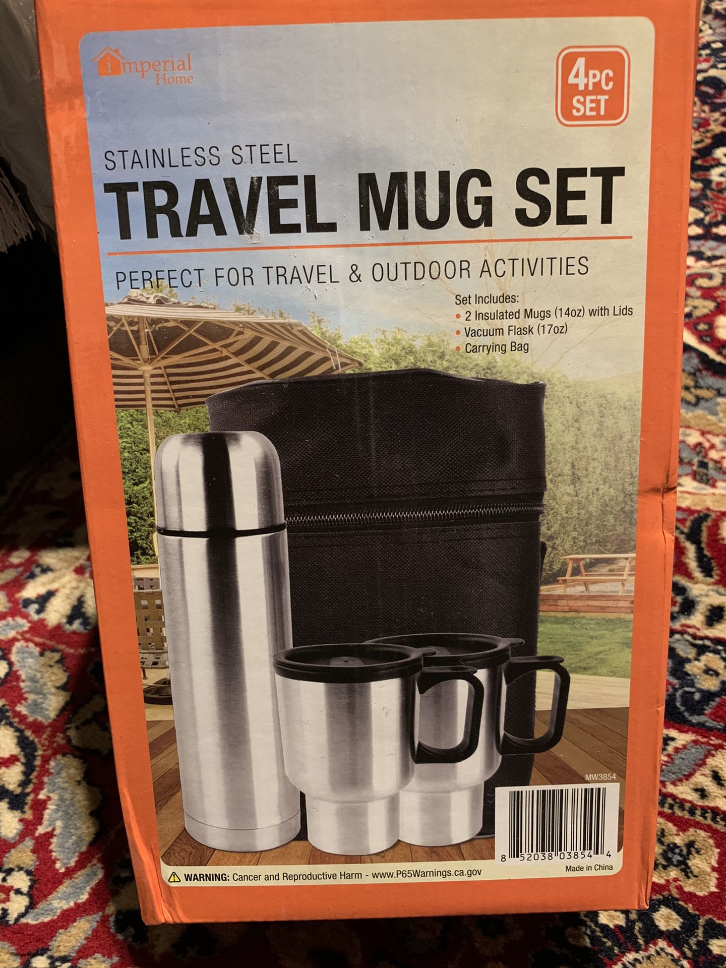 STAINLESS STEEL TRAVEL MUG SET brand new in the box