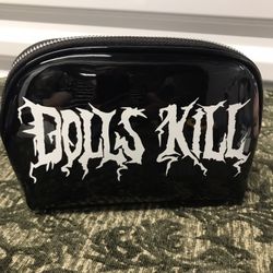 Dolls Kill Cosmetic Bag Black Patten Leather
