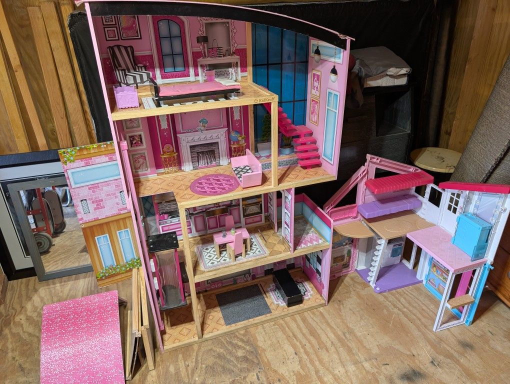 KidKraft Dollhouse With Furniture and Barbie Malibu Dreamhouse