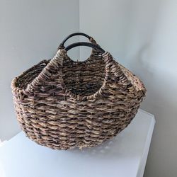 Walnut-Colored Large Basket 