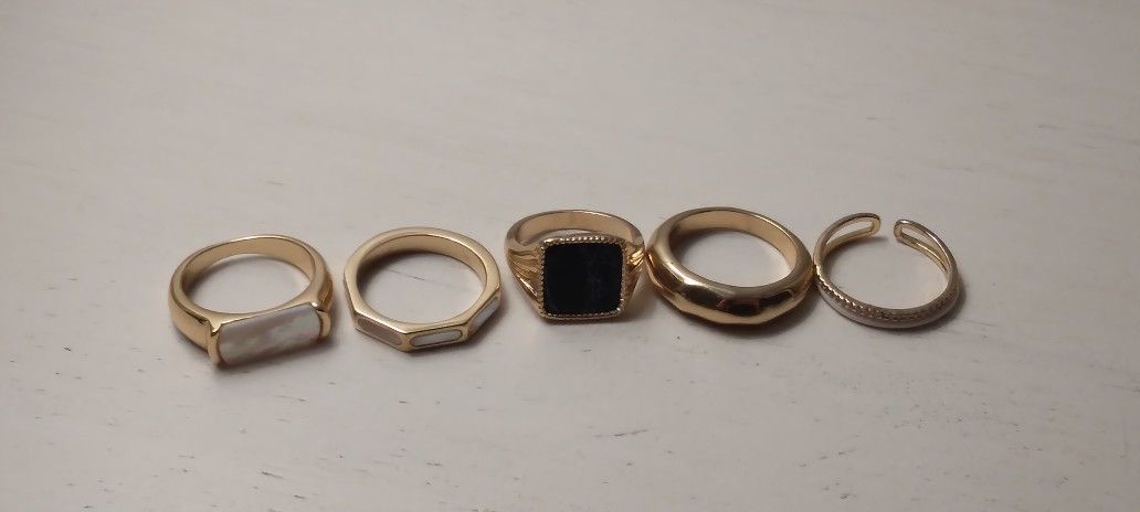 5 Rings Gold Plated