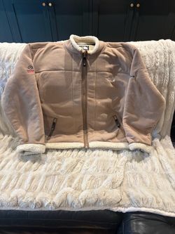 The North Face Men's Tan Fleece Summit Series with Cream Sherpa Trim Waterproof