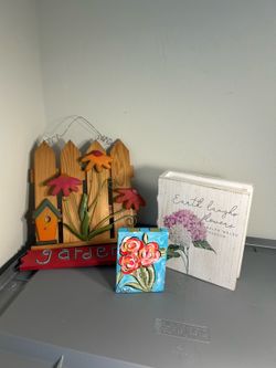 Garden Decor Bundle – Floral Wall Art Garden Sign Cottagecore Decor