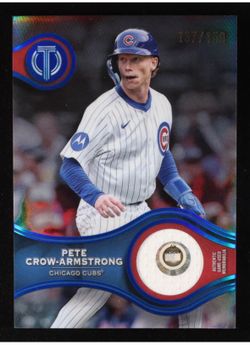 Pete Crow-Armstrong 2025 Topps Tribute Stamp of Approval Relics Blue #SOAPCA #137/150