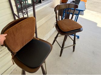 Wood barstools with Leather Seats