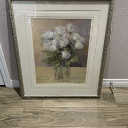 Roses Flowers Framed Art Decor Painting Wall Picture