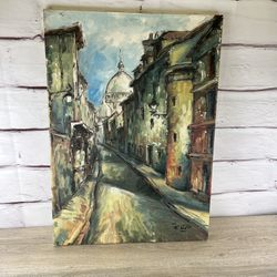 Vintage European Street Painting AS-IS