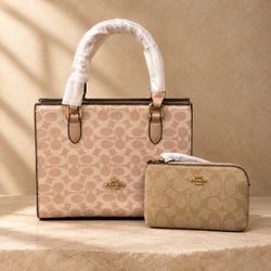 Coach Signature Tote Bag with Wristlet