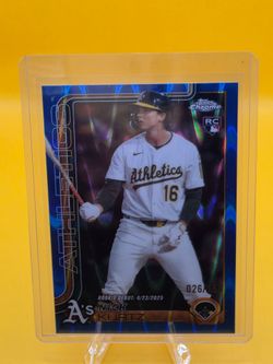 2025 Topps Chrome NICK KURTZ RC Debut Blue Raywave Refractor /150  Athletics