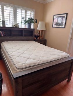Full Size Bed Set (Frame, Mattress, and Side Drawer)