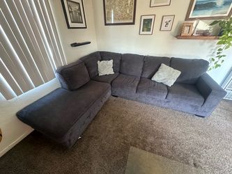 Grey/blue sectional couch